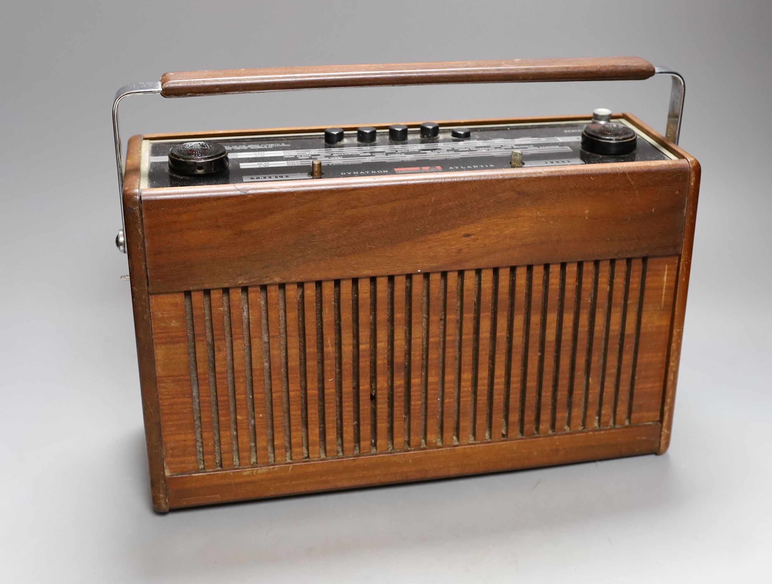 A Dynatron Atlantis portable radio, 33 cms high.